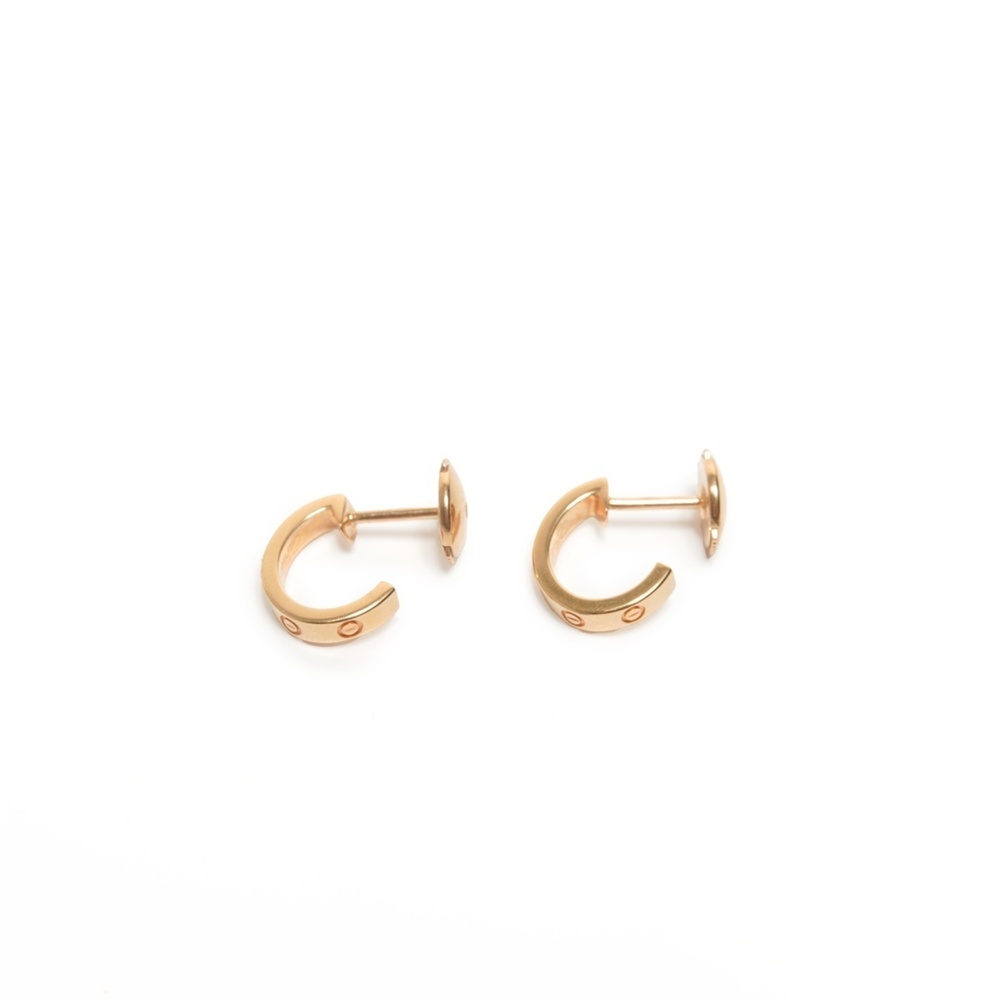 Cartier Love Small Hoop Earrings, 18K 750 Pink Gold - Picture 4 of 9
